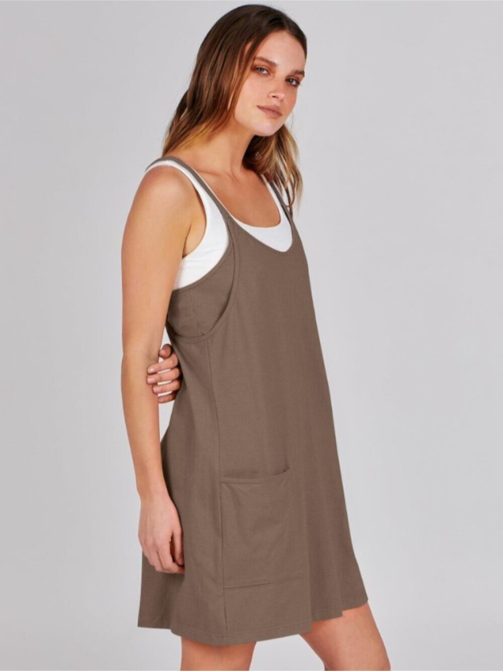 Athletic Mini Romper Dress with Built-in Shorts - Picture 4 of 9